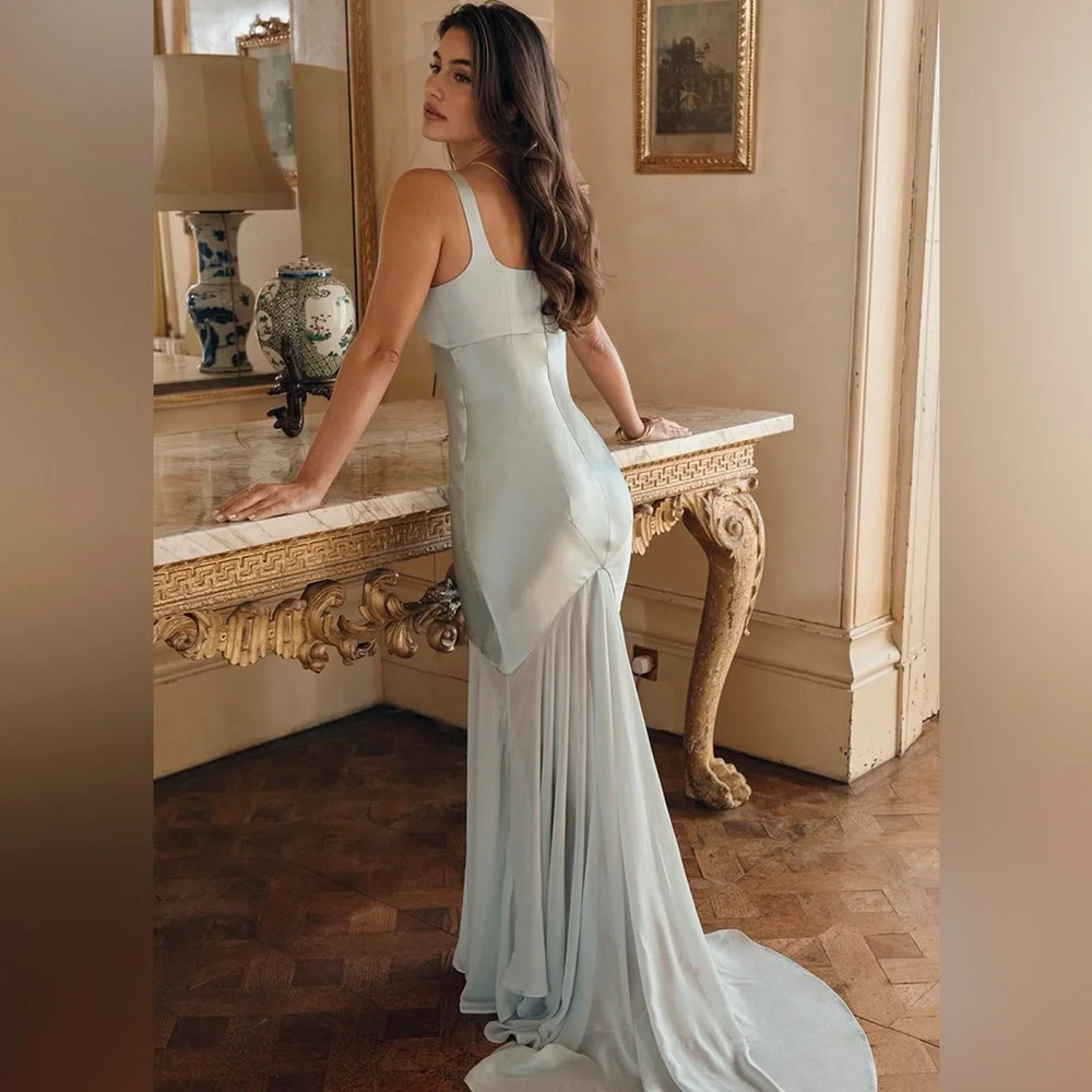 House of CB Vittoria Pistachio Chiffon Floor Length Gown - Picture 3 of 14